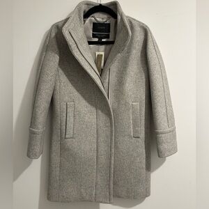 Women's J.Crew Coat in Italian Stadium-cloth Wool  - Gray - Size 00P